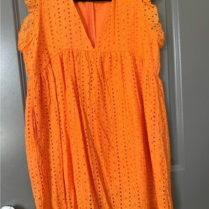 Orange Eyelet Dress
